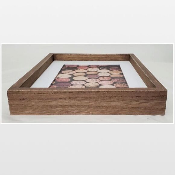 New Room & Retreat Wall Art Wine Corks Wood Framed Brown Picture Box Sign Décor - Picture 7 of 14
